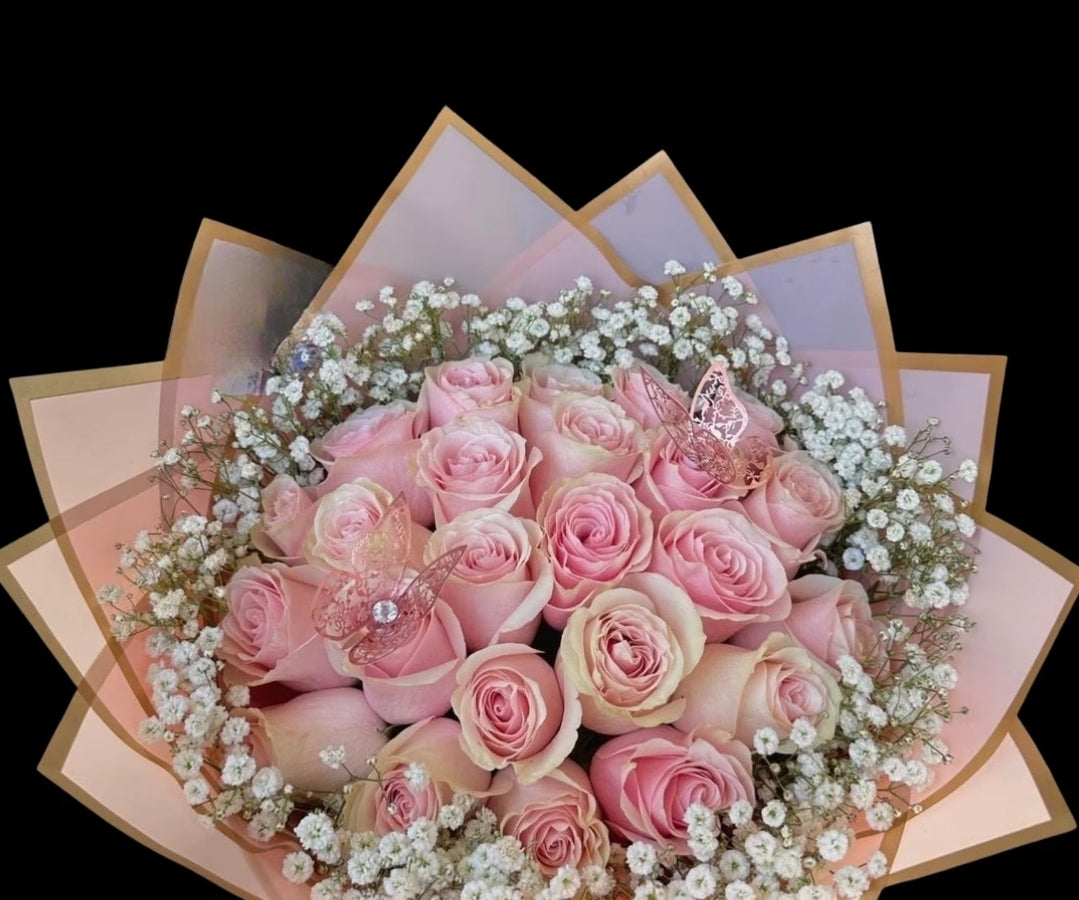 24 FRESH FLOWERS LARGE BOUQUET PINK