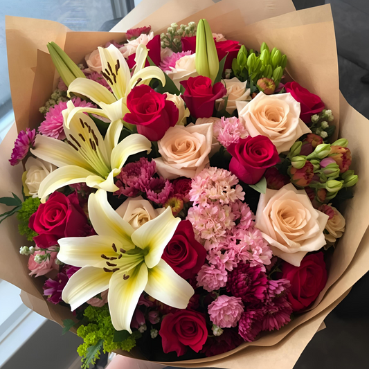Bouquet of  Fresh Flowers and Roses (50 stems)