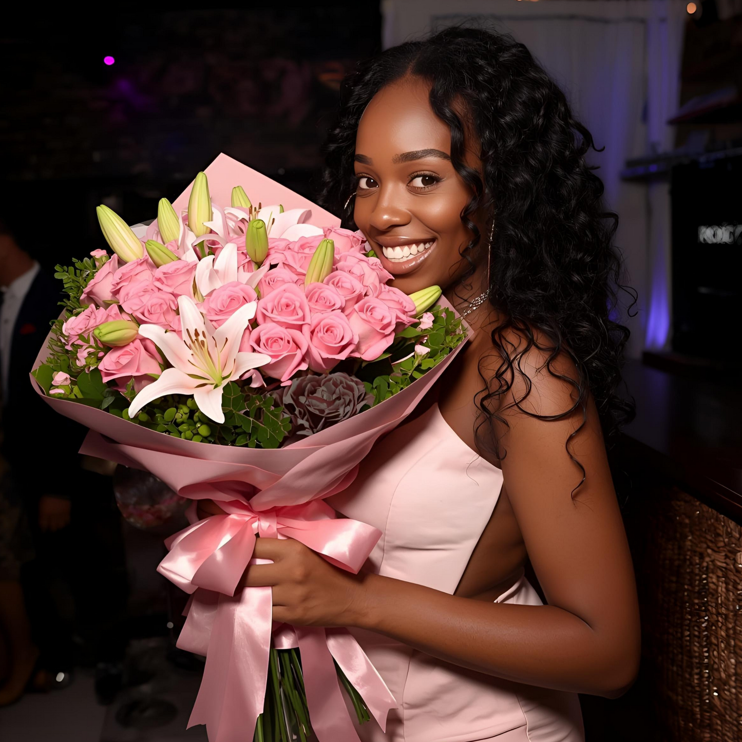 24 FRESH FLOWERS LARGE BOUQUET PINK