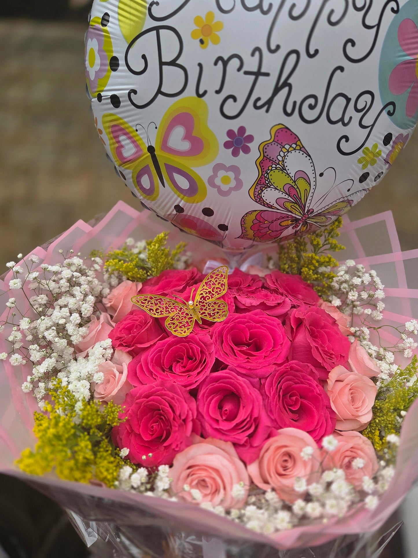24 FRESH FLOWERS LARGE BOUQUET PINK